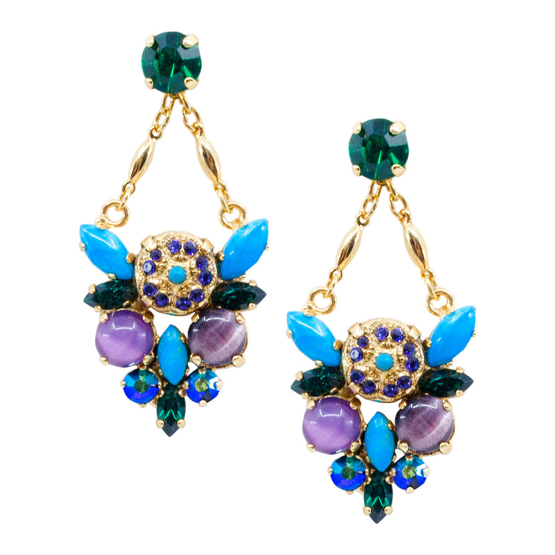 "Goddess Kali" Amethyst and Turquoise Pendant Earrings by AMARO