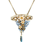 Chic Art Nouveau Dragon Drop Pendant Necklace by Eric et Lydie