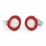 Pearl Stud and Crochet Wrapped Earrings by Atelier Godolé