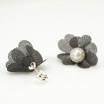 Pearl Studs with Silk Petals by Atelier Godolé