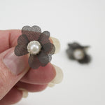 Pearl Studs with Silk Petals by Atelier Godolé