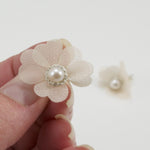 Pearl Studs with Silk Petals by Atelier Godolé