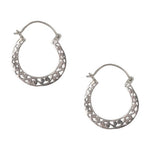 Balinese Filigree Silver Hoop Earrings