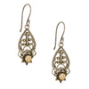 Traditional Balinese Sterling Silver and 18K Gold Filigree Earrings