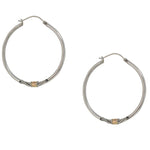 Balinese Sterling Silver and 18K Gold Hoop Earrings