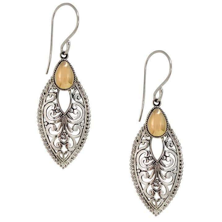 Traditional Balinese Filigree Silver and 18K Gold Earrings