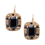 Black Onyx and Rose Gold Drop Empress Earrings by AMARO