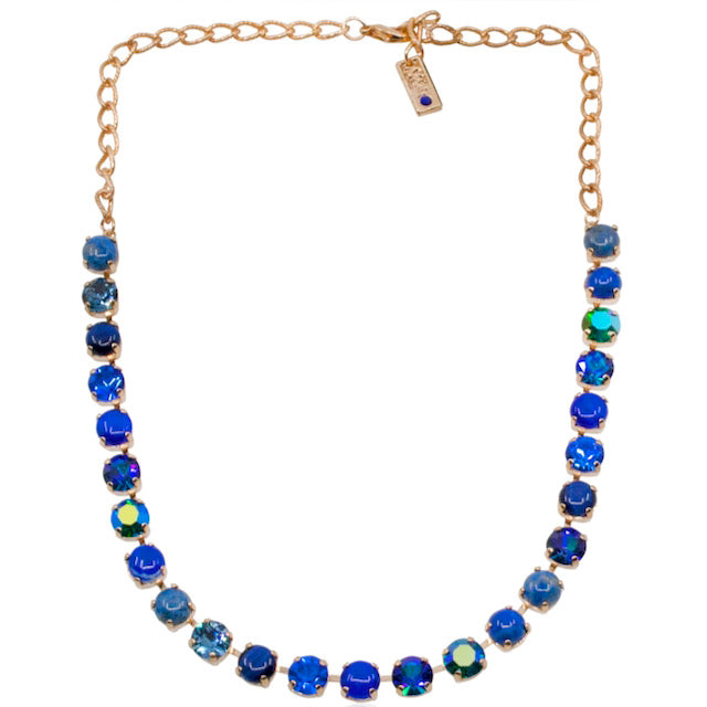 Blue Swarovski Crystal Lapis Lazuli Rose Gold Necklace by AMARO