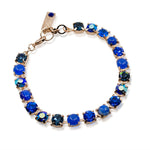 Blue Swarovski Crystal and Lapis Lazuli Rose Gold Tennis Bracelet by AMARO