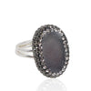 Blue Violet Druzy Quartz Adjustable Ottoman Ring