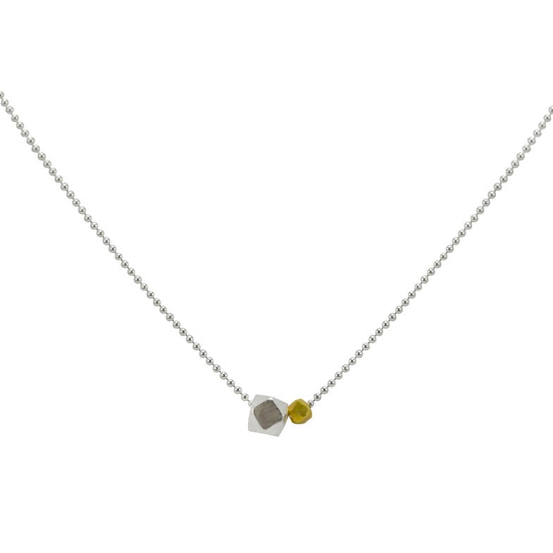 Box and Ball Sterling Silver Chain Necklace