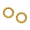 Brass Braid Circle Earrings