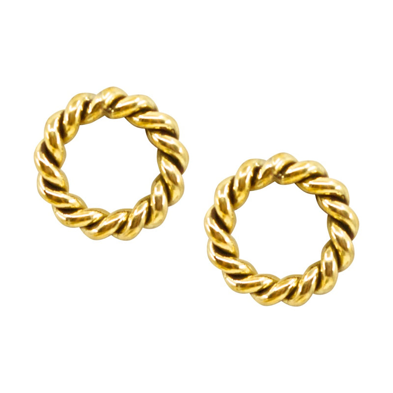 Brass Braid Circle Earrings