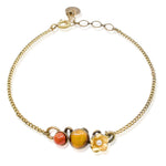 Garnet and Tiger's Eye Flower Bracelet by Eric et Lydie