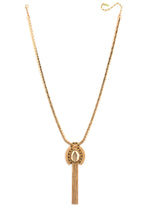 Elegant Golden Medallion Tassel Necklace by Satellite Paris