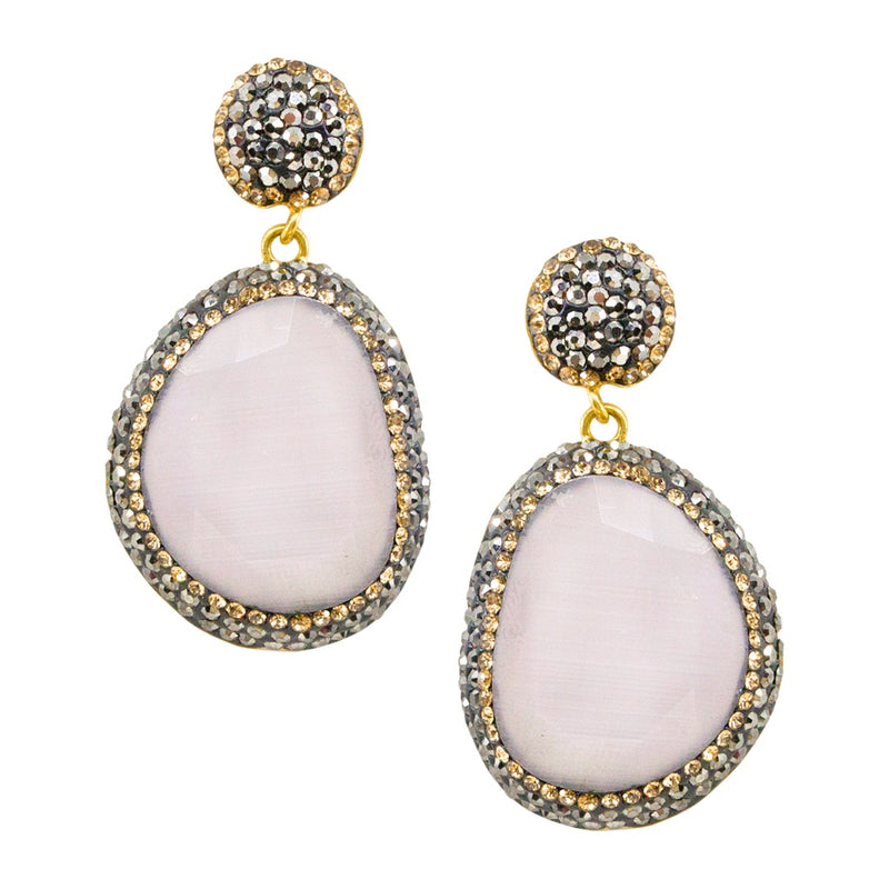 Cat's Eye Earrings - White