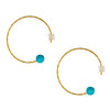Open Turquoise Hoop Earrings by Cécile Boccara