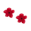 Silk Flower Earrings by Cécile Boccara - Red