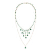 Queenly Double Strand Green Pendant Necklace