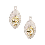 Sterling Silver Sparkling Cubic Zirconia Gold Pendant Earrings