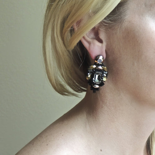 Stones and Square Earrings by LK Designs
