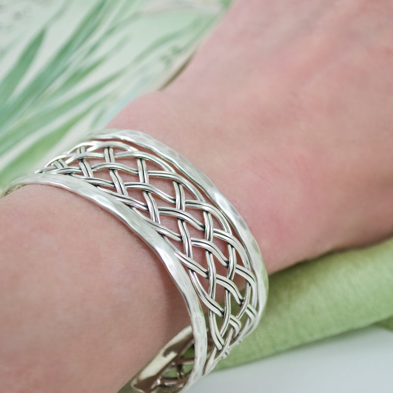 Braided Silver Cuff from Taxco, Mexico