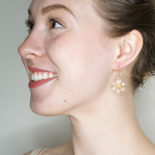Summer Snowflake Flower Wreath Drop Earrings by Eric et Lydie