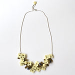 Elaborate Hand Crocheted Flower and Pearl Necklace - Ivory