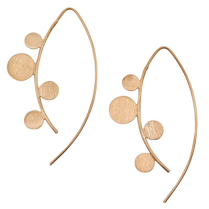 Chic Geometric Rose Gold Plated Silver Earrings