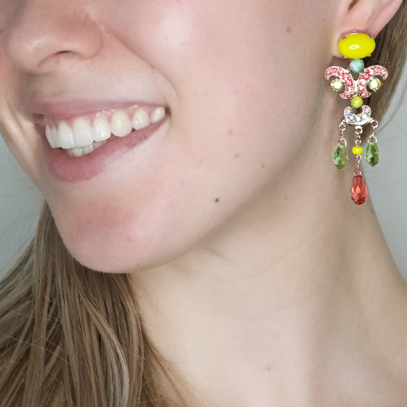 Colorful Crystal Post Earrings by AMARO