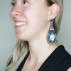 Cameo and Crystal Pendant Earrings by DUBLOS