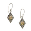Balinese Filigree Silver and 18K Gold Earrings