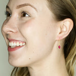 Drop Ruby Threader Earrings