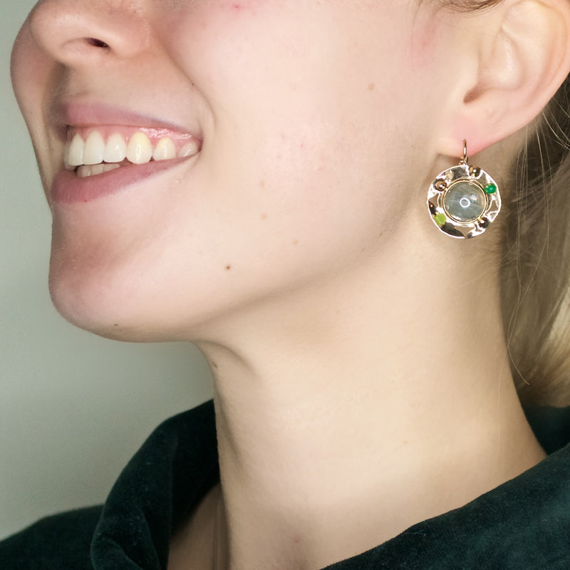 Glamorous Jade Labradorite Drop Earrings by Satellite Paris
