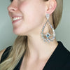 Silver and Crystal Pendant Earrings by DUBLOS