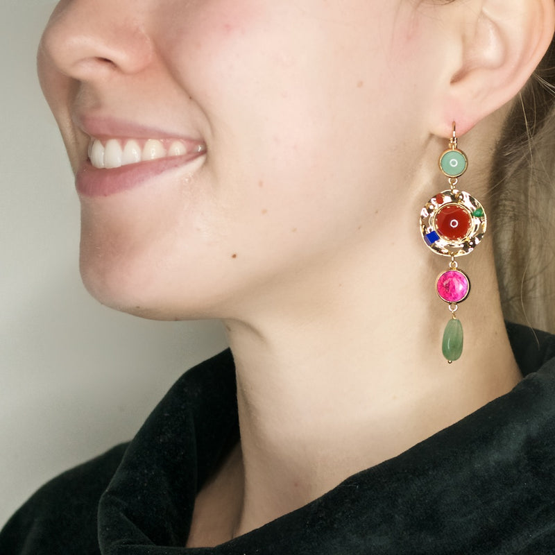 Radiant Aventurine Jade Drop Earrings by Satellite Paris