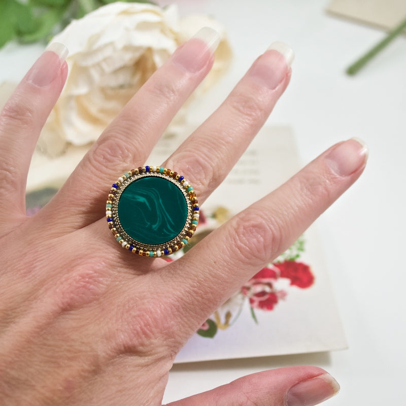 Malachite Statement Ring by Satellite Paris