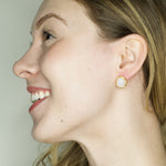 Moonstone Post Earrings