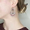 Sterling Silver Frida Kahlo Filigree Earrings with Red Coral Beads