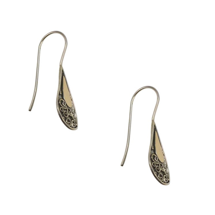 Balinese Filigree Silver and 18K Gold Earrings