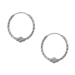 White Gold and Silver Hoops