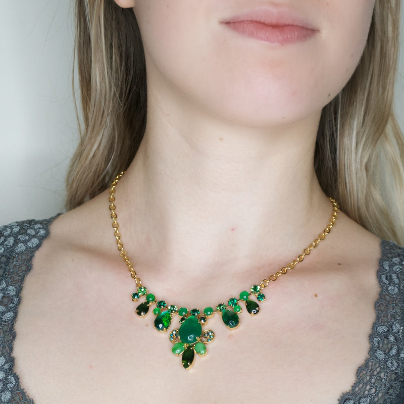 Buy Dainty Chain, Green Stone Emerald Necklace, Minimalist Gold Plated  Necklace, Simple Green Stone Pendant, May Birthstone, Tear Drop Emerald  Online in India - Etsy