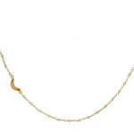 Crescent Cubic Zirconia and Moonstone Necklace