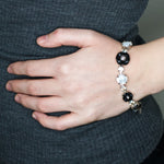 Elegant Onyx and Crystal Bracelet by AMARO