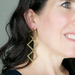 Stella Drop Brass Earrings