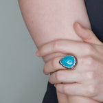 Turquoise and Sterling Silver Adjustable Statement Ring