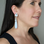 Ice Blue Tear Drop Earrings by DUBLOS