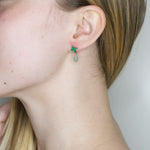 Delicate Green Sparrow Drop Post Earrings by Eric et Lydie