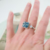 Hand Painted Talavera and Sterling Silver Ring - Adjustable