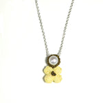 Ivory Hand Crocheted Flower and Pearl Necklace by Atelier Godolé